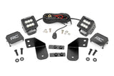 LED Light | RR Cage Mount | 2" Black Flood Pair | Polaris Ranger 1000/Ranger XP 900/1000