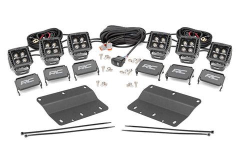 LED Light Kit | Fog Mount | Triple 2" Black Pair | White DRL | Ford Bronco (21-25)