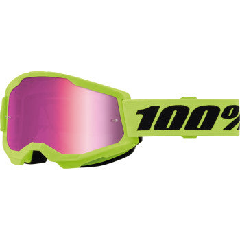 STRATA 2  JUNIOR GOGGLES - NEON YELLOW- PINK MIRROR