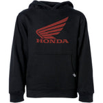Youth Honda Wing Pullover Hoodie - Black - Large