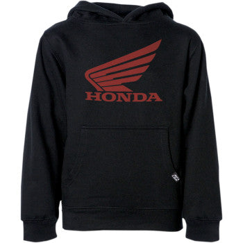 Youth Honda Wing Pullover Hoodie - Black - Small
