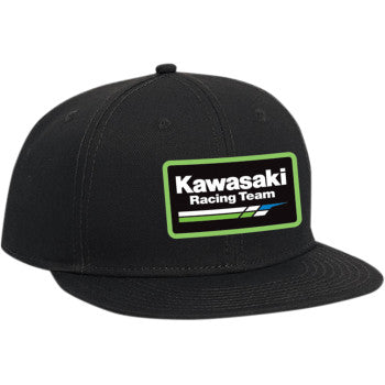 Youth Kawasaki Racing Snapback Hat - Black