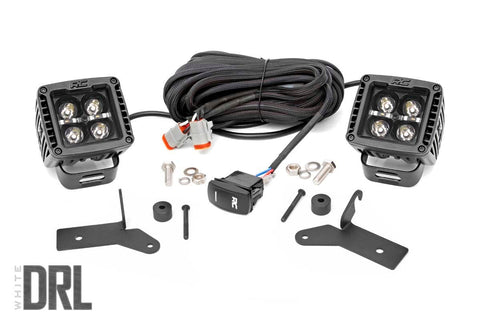 LED Light Kit | Hinge Mount | 2" Black Pair | White DRL | Jeep Gladiator JT/Wrangler JL (18-25)