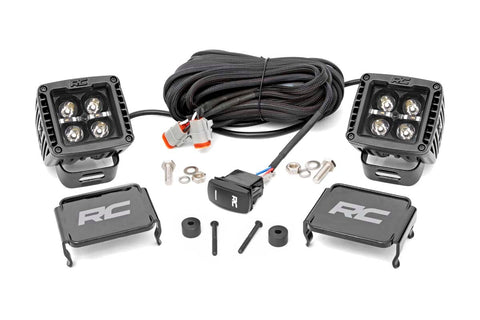 LED Light Kit | Cowl Mount | 2" Black Pair | White DRL | Jeep Gladiator JT/Wrangler JL (18-25)