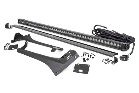 LED Light Kit | Windshield | 50" BLK Single Row | WHT DRL | Jeep Gladiator JT/Wrangler JL (18-25)