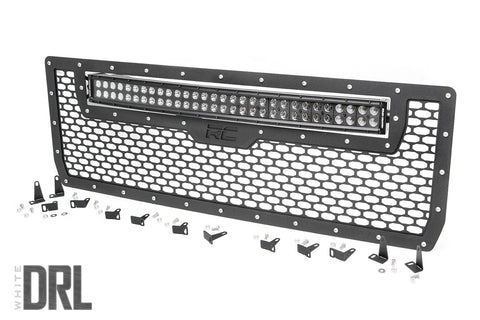 Mesh Grille | 30" Dual Row LED | Black | White DRL | GMC Sierra 1500 (14-15)