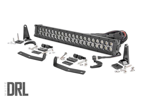 LED Light Kit | Bumper Mount | 20" Black Dual Row | White DRL | Nissan Titan XD (16-24)