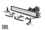 LED Light Kit | Bumper Mount | 20" Chrome Dual Row | White DRL | Nissan Titan XD (16-24)