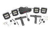 Quad LED Light Kit | Cowl Mount | 2" Black Pairs | Spot | Jeep Gladiator JT/Wrangler JL (18-25)