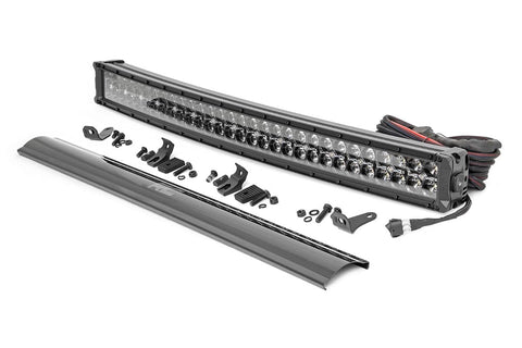 30 Inch Black Series LED Light Bar | Curved | Dual Row | Amber DRL