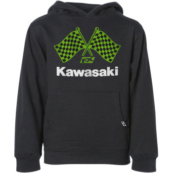 Youth Kawasaki Finishline Hoodie - Black - Medium