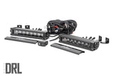 8 Inch Black Series LED Light Bar | Single Row | Cool White DRL | Pair