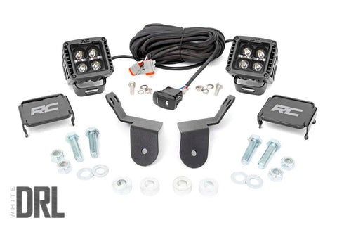 LED Light Kit | Cage Mount | 2" Black Pair | White DRL | Honda Pioneer 1000-5