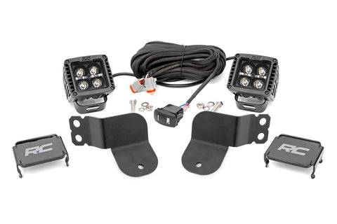 LED Light Kit | Cage Mount | 2" Black Pair | Amber DRL | Polaris General XP 4 1000