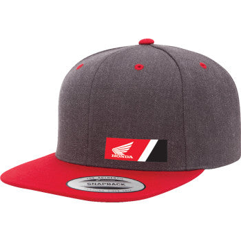 Honda Wedge Snapback Hat - Heather Gray/Red