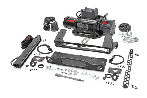 High Winch Mount | All Models | 9500S | 20 Inch Black Single Row LED | Ford Bronco (21-25)