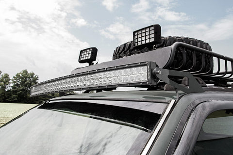 LED Light Mount | Upper Windshield | 50" Curved | Jeep Grand Cherokee ZJ (93-98)