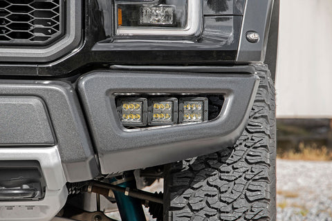 LED Light Kit | Fog Mount | Triple 2" Black Pair | Ford Raptor 4WD (17-20)