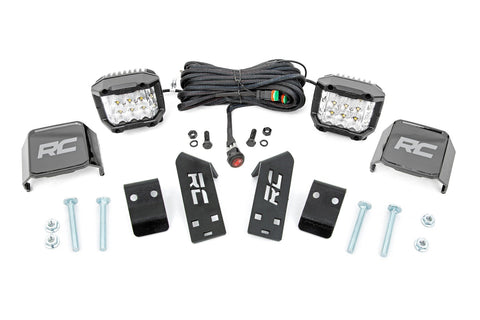 LED Light Kit | "A" Pillar Mount | 2" Chrome Pair | Wide Angle | Polaris RZR PRO XP